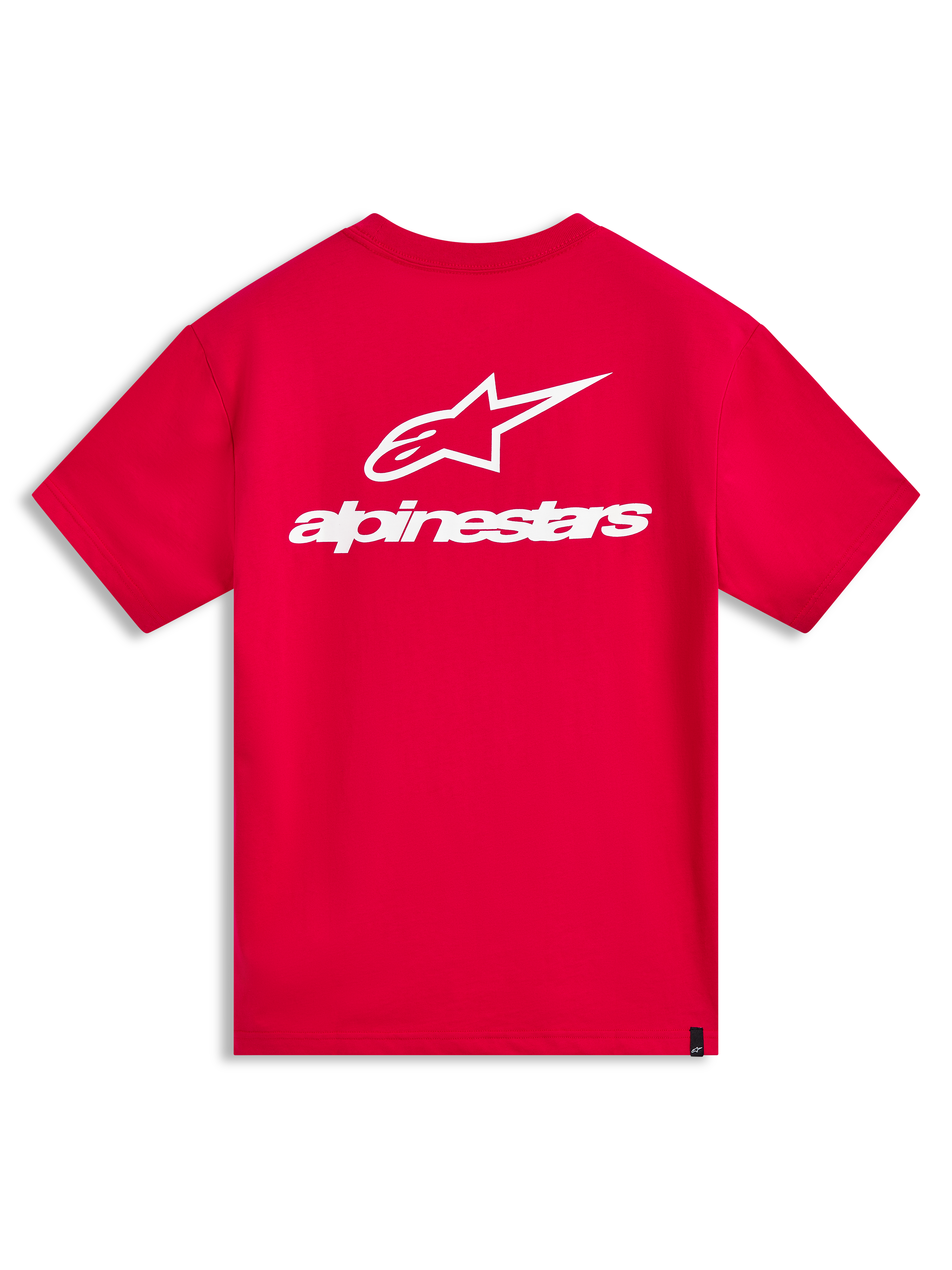Alpinestars Combo Back CSF Tee, t-shirt de manga curta vermelha, vista traseira com logótipo Astars branco, casual sportswear