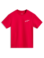 Alpinestars Combo Back CSF Tee, t-shirt de manga curta vermelha, logótipo Astars branco no peito, casual sportswear