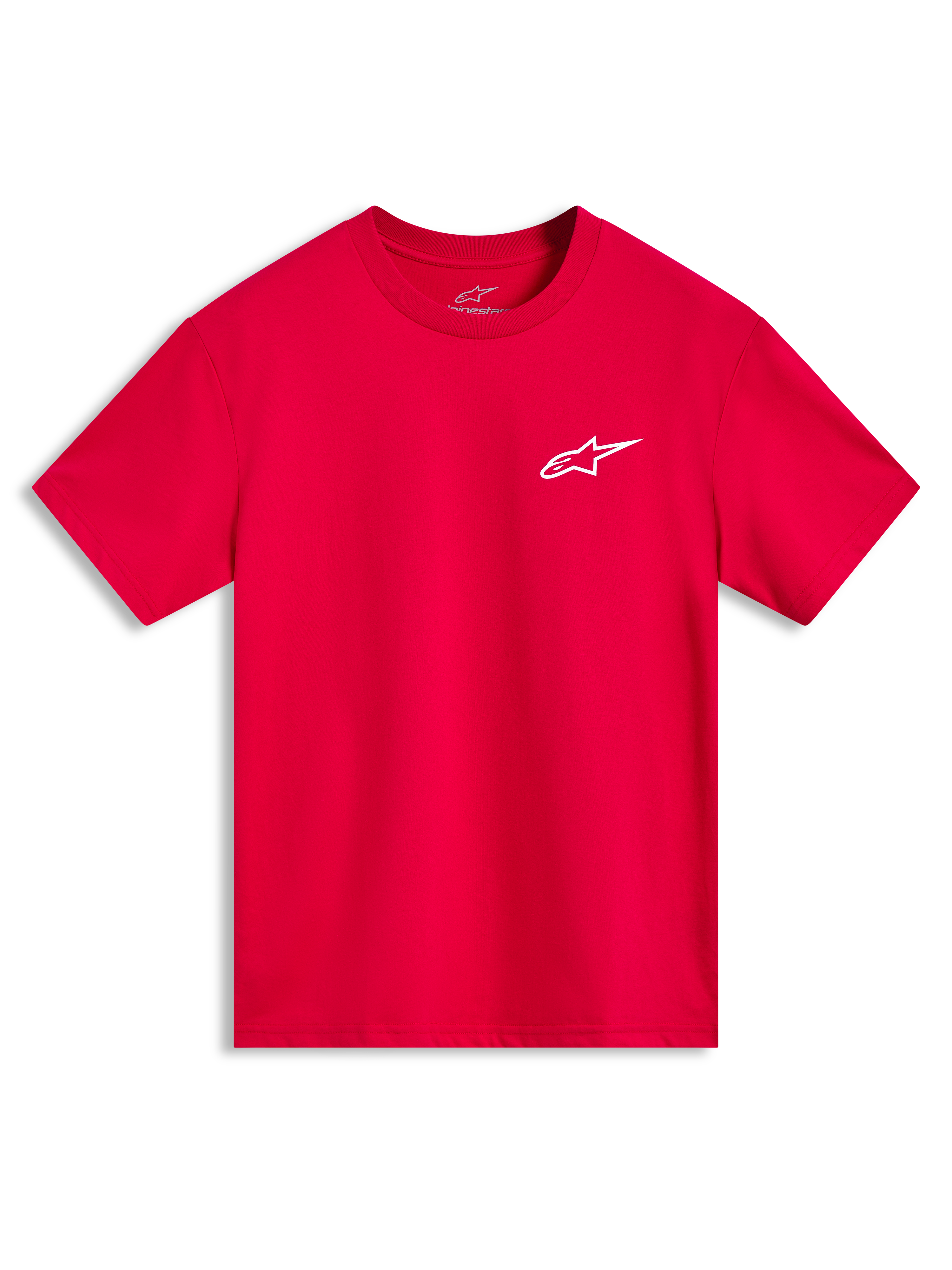 Alpinestars Combo Back CSF Tee, t-shirt de manga curta vermelha, logótipo Astars branco no peito, casual sportswear