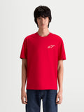 Alpinestars T-Shirt Combo Back CSF, t-shirt de manga curta para homem, vermelha, com logótipo Astars branco no peito, casual sportswear.