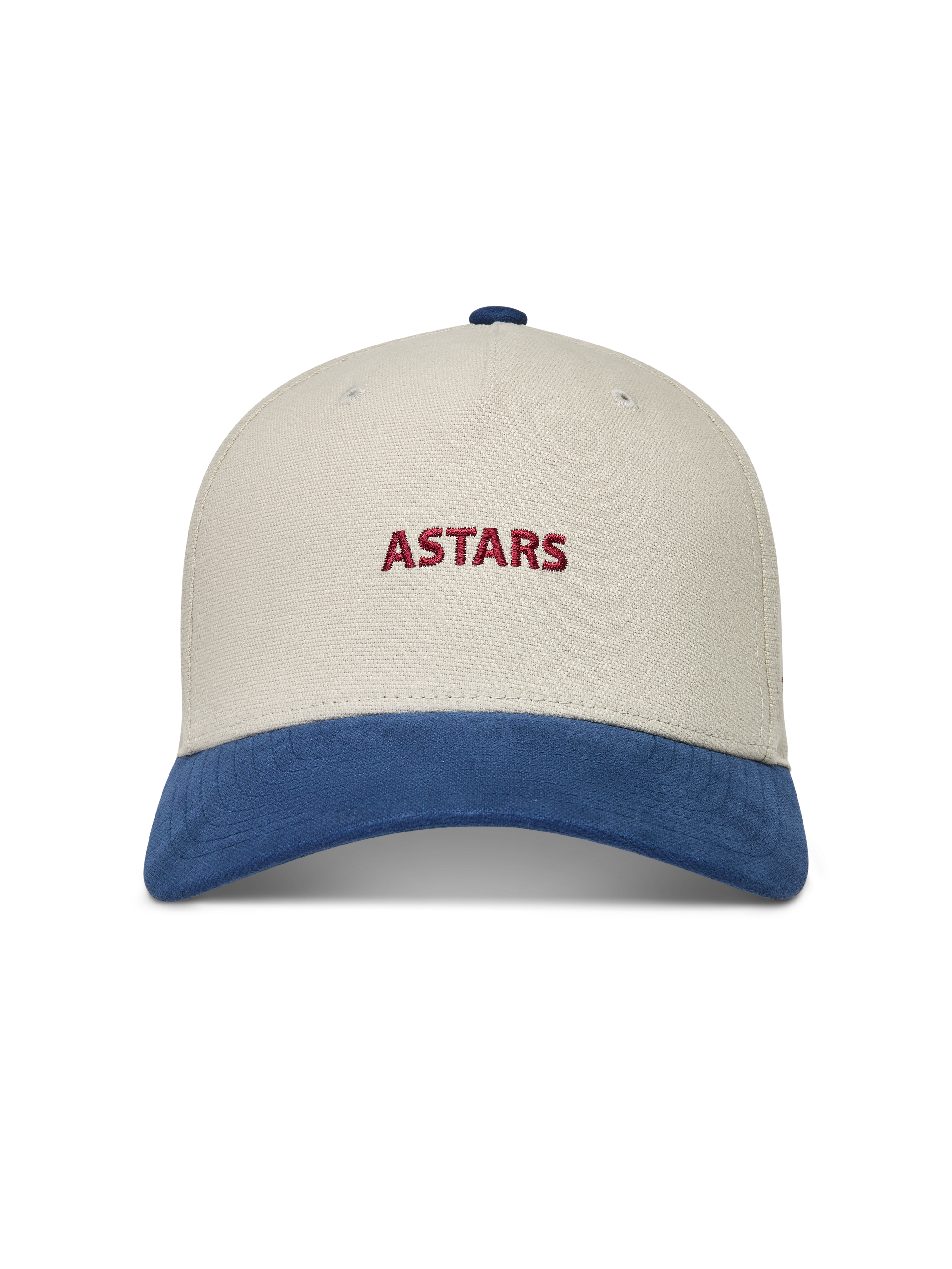 Alpinestars County Canvas Chapéu, boné de sportswear areia e azul com logótipo Astars vermelho e aba curva.
