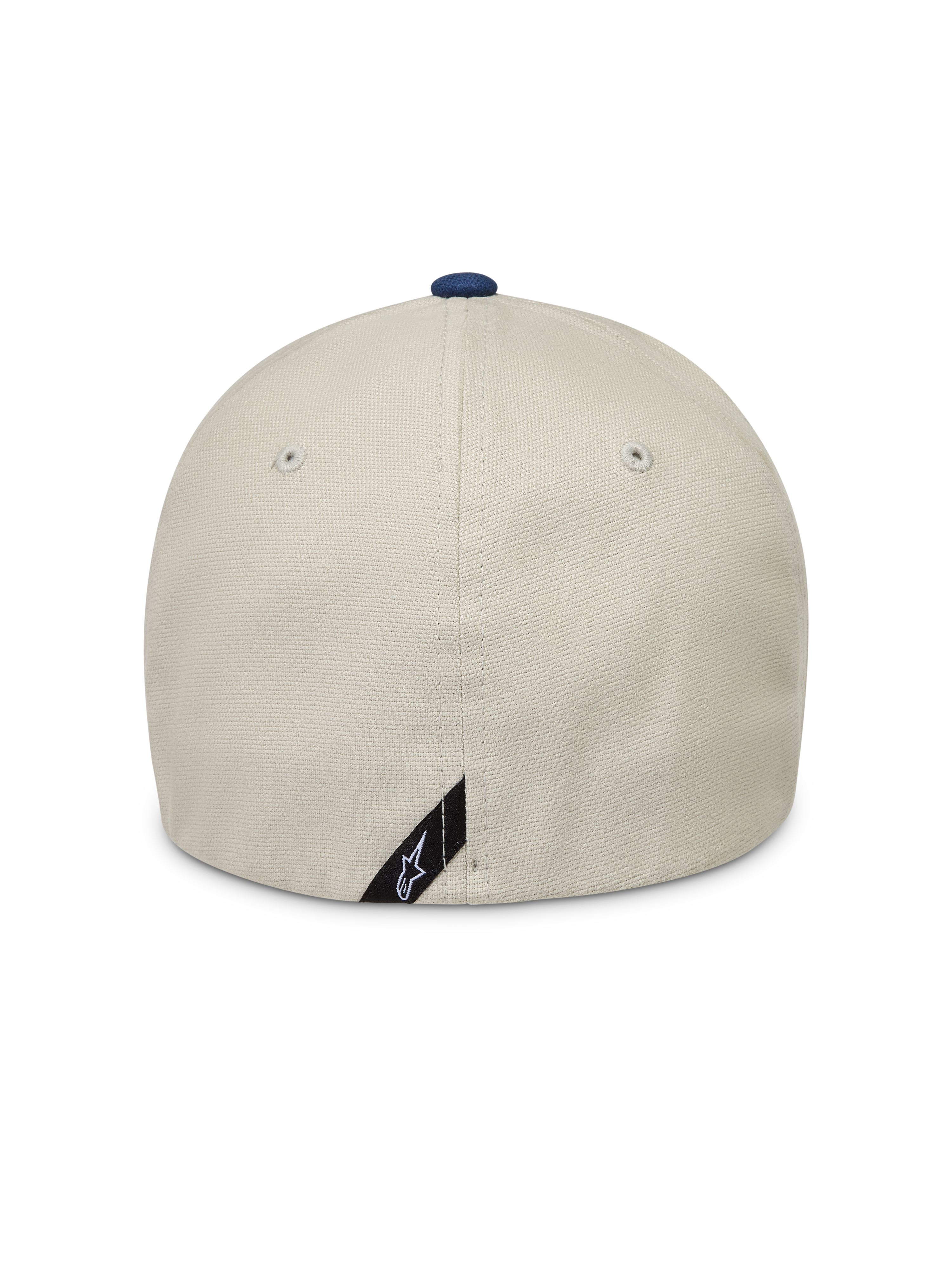 Alpinestars County Canvas Chapéu, boné areia e azul, vista traseira com costas flexíveis e tecido oxford peached.