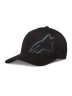 Alpinestars Maze Hat, chapéu de estilo basebol para sportswear, preto, com logótipo Astars texturizado, aba curva e tecido em sarja.