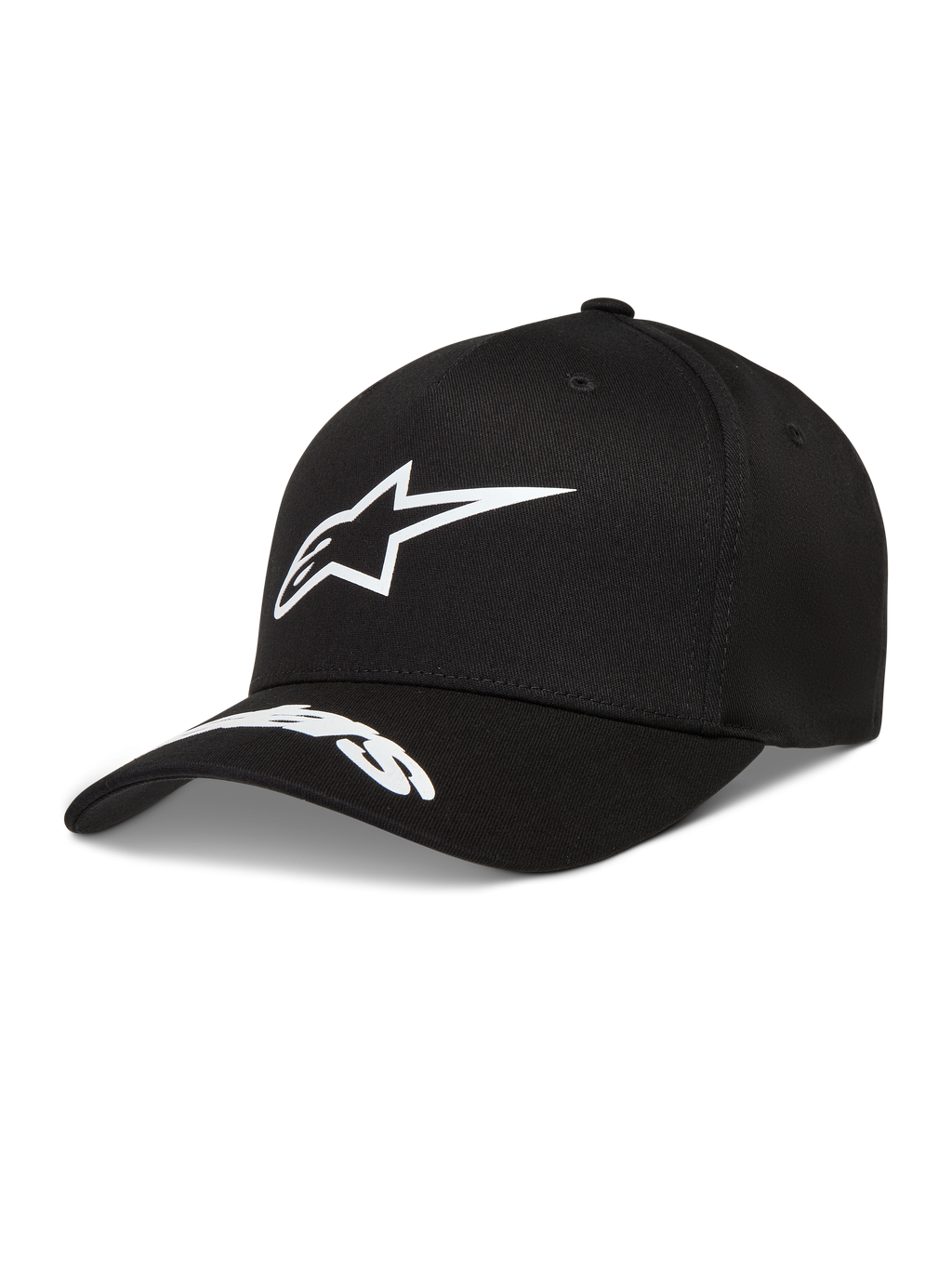 Alpinestars Arclight Chapéu, boné de sarja preto com logótipo em relevo branco e marca na aba curva.