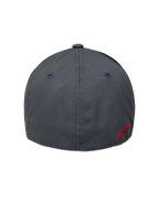 Alpinestars Points Chapéu, boné sportswear cinzento escuro com logótipo vermelho atrás, em nylon tactel e ajuste flex-back.