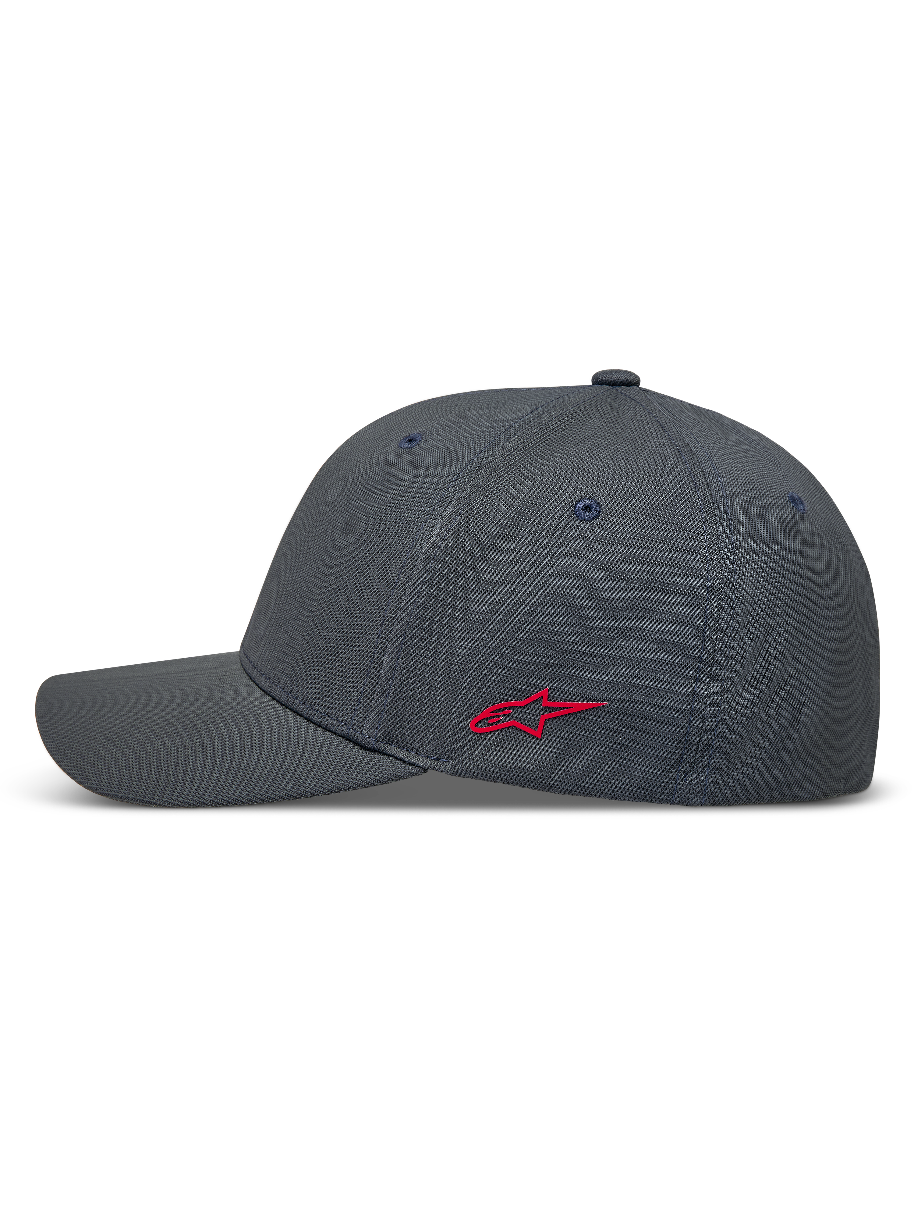 Alpinestars Points Chapéu, boné cinzento escuro em nylon tactel com logótipo Astars vermelho na lateral e design flex back, casual sportswear.