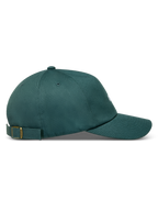 Alpinestars Explorer Strapback, boné verde de aba curva com tira ajustável e fivela metálica, vista lateral