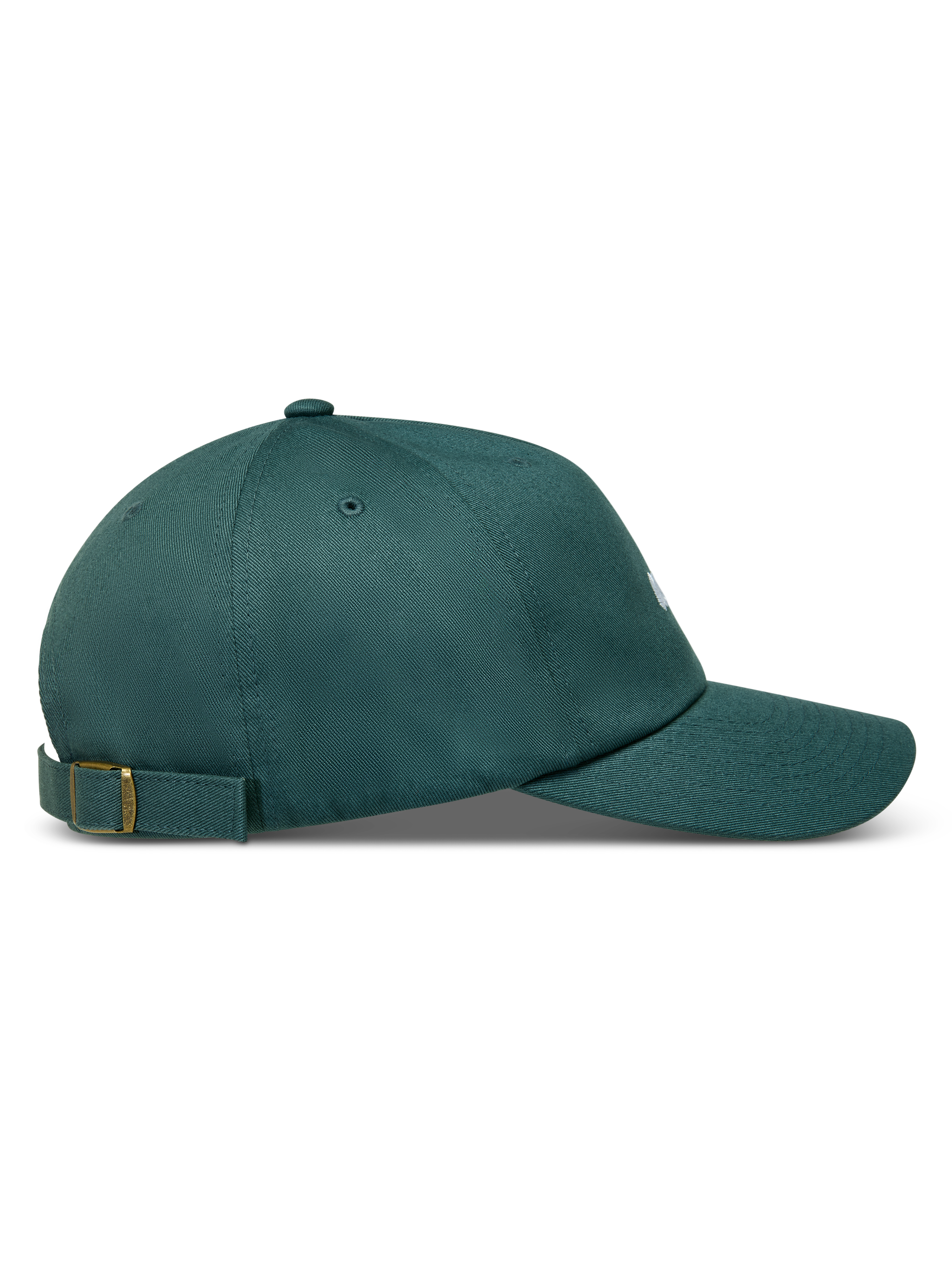 Alpinestars Explorer Strapback, boné verde de aba curva com tira ajustável e fivela metálica, vista lateral