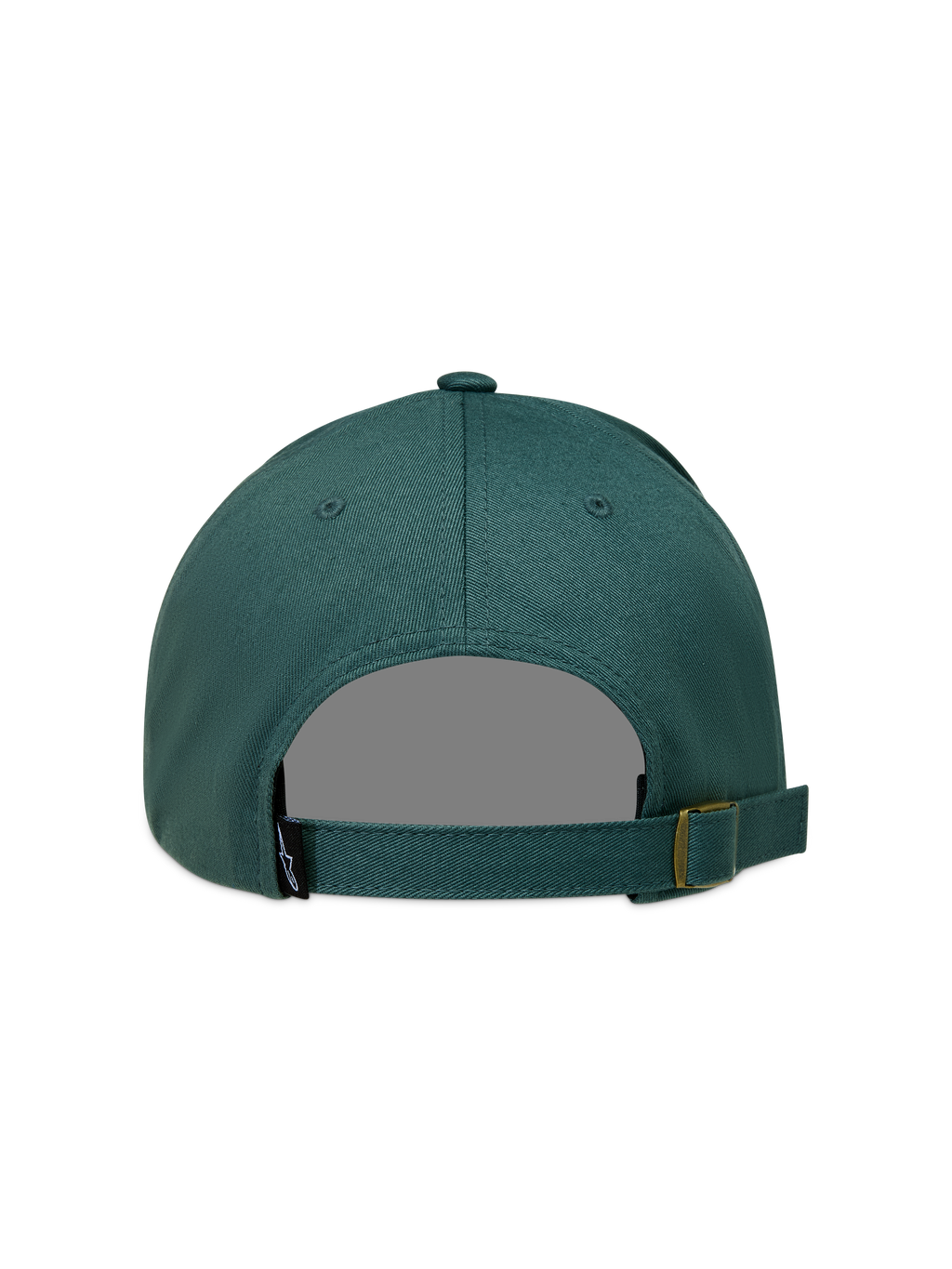 Alpinestars Explorer Strapback, boné verde em sarja com alça traseira ajustável e etiqueta de logótipo, vista traseira