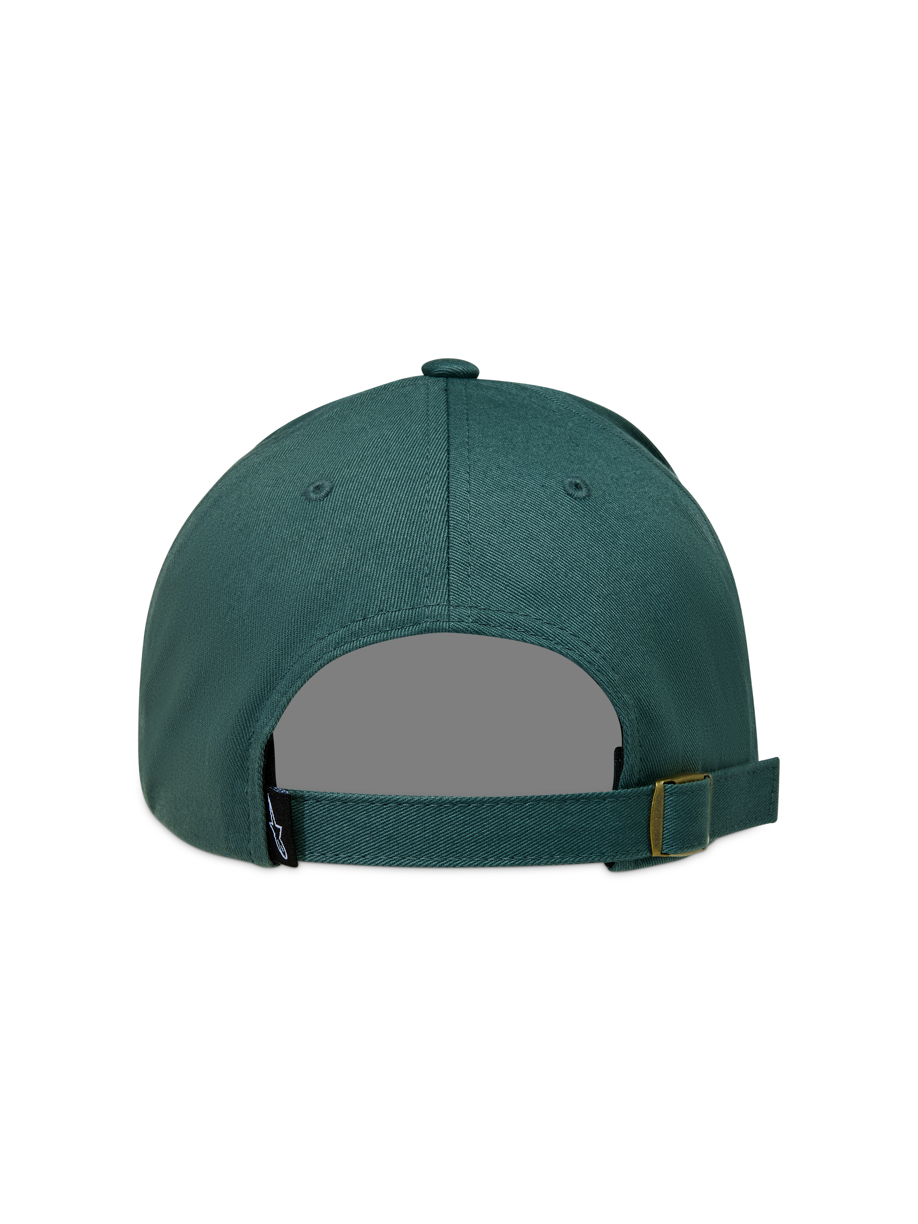 Alpinestars Explorer Strapback, boné verde em sarja com alça traseira ajustável e etiqueta de logótipo, vista traseira