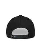 Alpinestars Combo Logo Snapback Chapéu, boné preto, vista traseira com fecho snapback ajustável e etiqueta de logótipo.