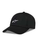 Alpinestars Dylan Dad Chapéu, boné casual de sarja preto com logótipo Astars bordado a branco e aba curva.