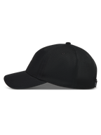 Alpinestars Dylan Dad Chapéu, boné preto de sarja com aba curva e coroa não estruturada, perfil lateral.