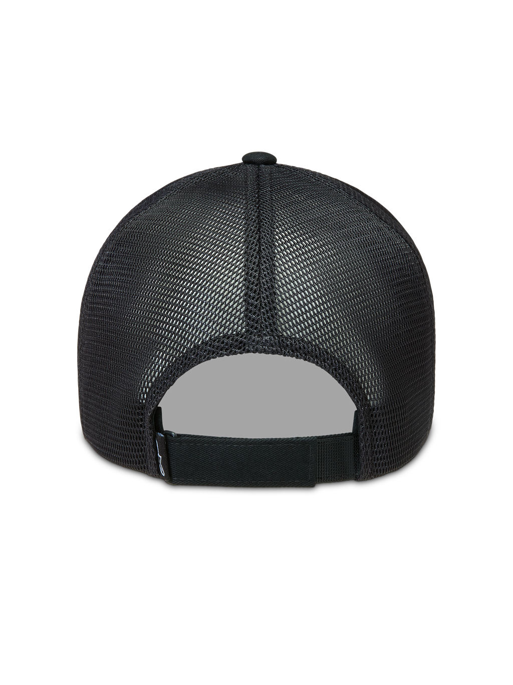Alpinestars Augment Boné trucker, vista traseira em malha preta com fecho ajustável, casual sportswear.