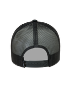 Alpinestars Hemmings boné trucker, vista traseira com painéis de malha e fecho de pressão ajustável, preto.