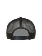 Alpinestars Ten Boné Trucker, boné desportivo preto, vista traseira com malha respirável e fecho snapback ajustável.