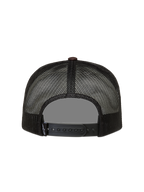 Alpinestars Hotlink Boné trucker, vista traseira em rede preta e castanha com fecho snapback ajustável.