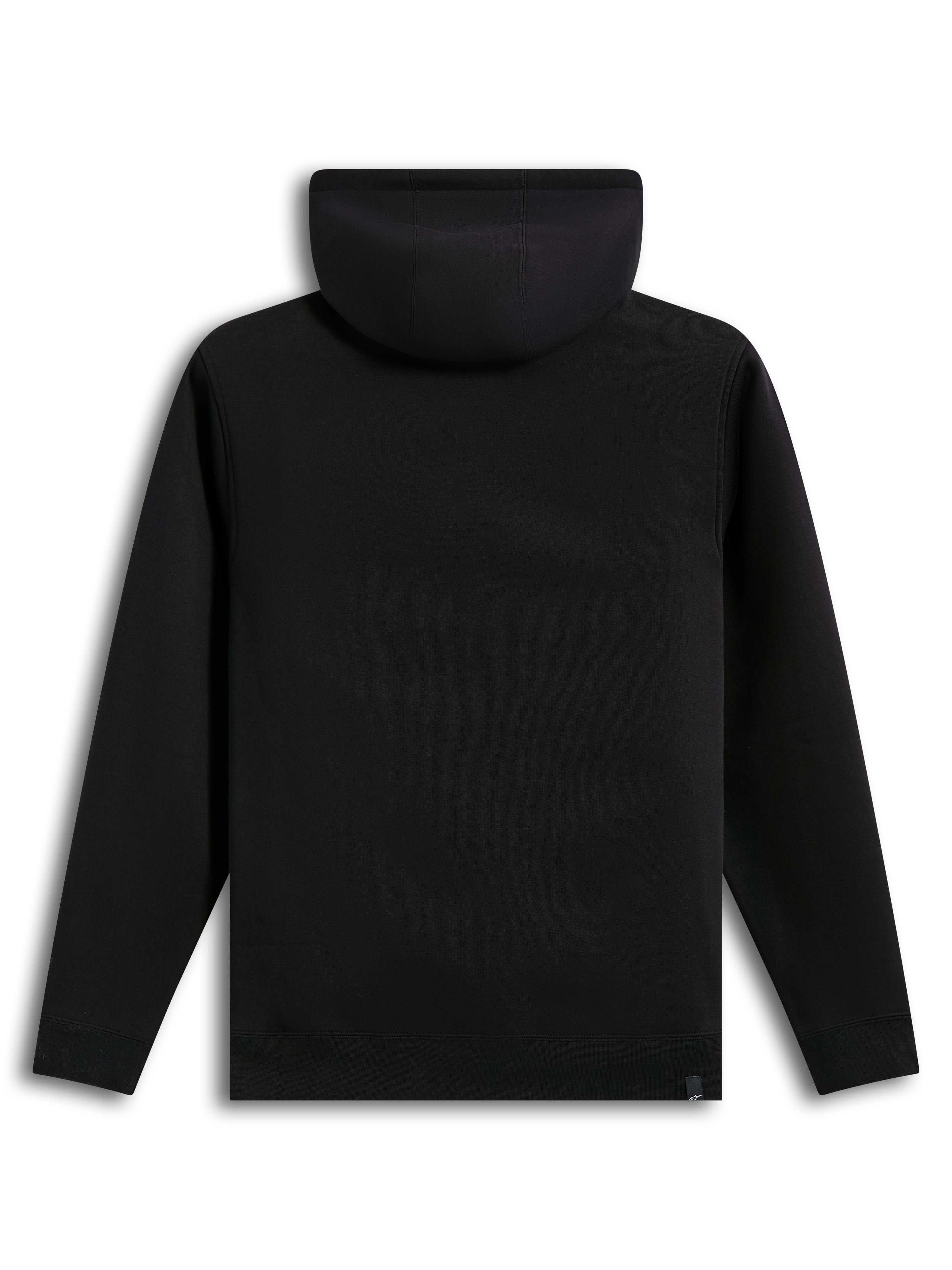 Alpinestars Ageless V3 Hoodie, vista traseira, camisola com capuz preta em fleece, punhos e bainha canelados.