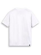 Alpinestars T-Shirt Glyfs CSF, t-shirt de manga curta branca, vista traseira mostrando a impressão interna no pescoço e a rotulagem externa, casual sportswear