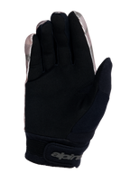 Luvas Alpinestars Youth A-Dura, luvas de mountain bike, camuflado e preto, vista da palma com camurça sintética durável para aderência, punho de neoprene com fecho de pulso de gancho e laço, e painel absorvente no polegar para limpar o suor.