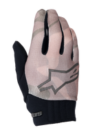 Alpinestars Youth A-Dura Gloves, luvas de mountain bike, camuflado castanho e preto, com logótipo de estrela cinzento no dorso, punho de neoprene preto e parte superior têxtil respirável para jovens ciclistas