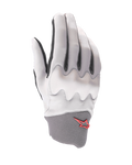 Alpinestars A-Supra Shield Gloves, luvas de BTT, cinzento-claro, com proteção de nós dos dedos ondulada, punho de neoprene cinzento-escuro com logótipo de estrela vermelho, design ergonómico para ciclismo de gravidade