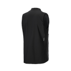 Alpinestars A-Dura Thermal Vest, Black Cycling Vest, rear three-quarter view showing smooth fabric and small white Alpinestars logo on the lower side, lightweight thermal insulation for mountain biking