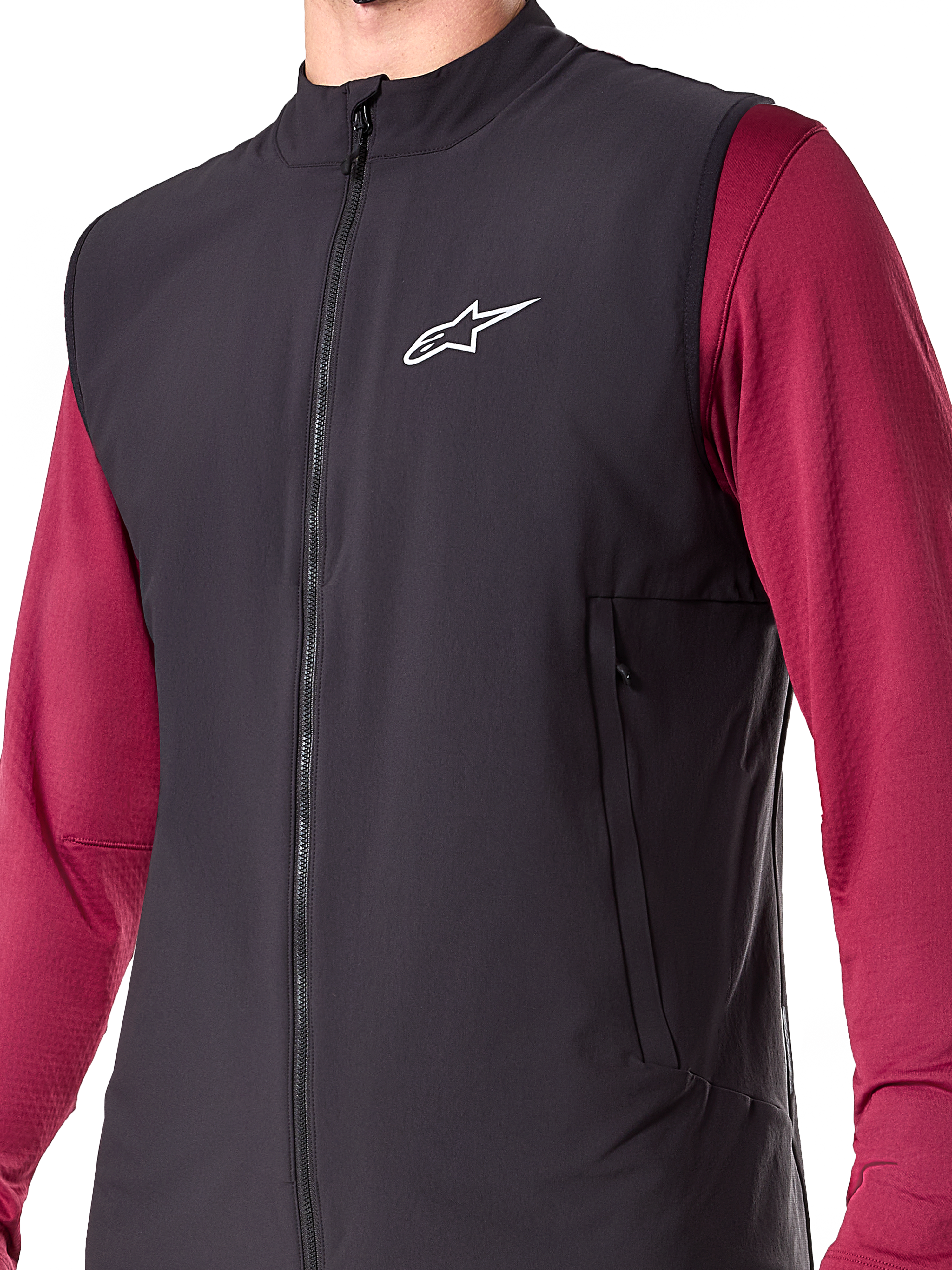 Alpinestars A-Dura Thermal Vest, Black, Men's Insulated Cycling Vest, lightweight mountain bike gilet featuring PrimaLoft ACTIVE insulation, full-length front zipper and dual zippered hand pockets, sleek performance design for cold-weather riding
