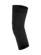 Joelheira Alpinestars A-Motion Plasma, preta, protetor de joelho para BTT, tecido de malha respirável com design ergonómico pré-moldado, manga slip-on de perfil fino para mountain biking.