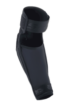 Protetor de Cotovelo Alpinestars A-Impact Plasma Elite, preto, com fecho de correia dupla, design ergonómico pré-curvado, construção em malha e tecido ripstop, proteção de alta performance para ciclismo de montanha