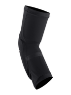 Joelheiras Alpinestars Paragon Plus, pretas e brancas, proteção de joelho slip-on para BTT, construção em malha elástica respirável, ajuste contornado com punhos elásticos para ciclismo fora de estrada