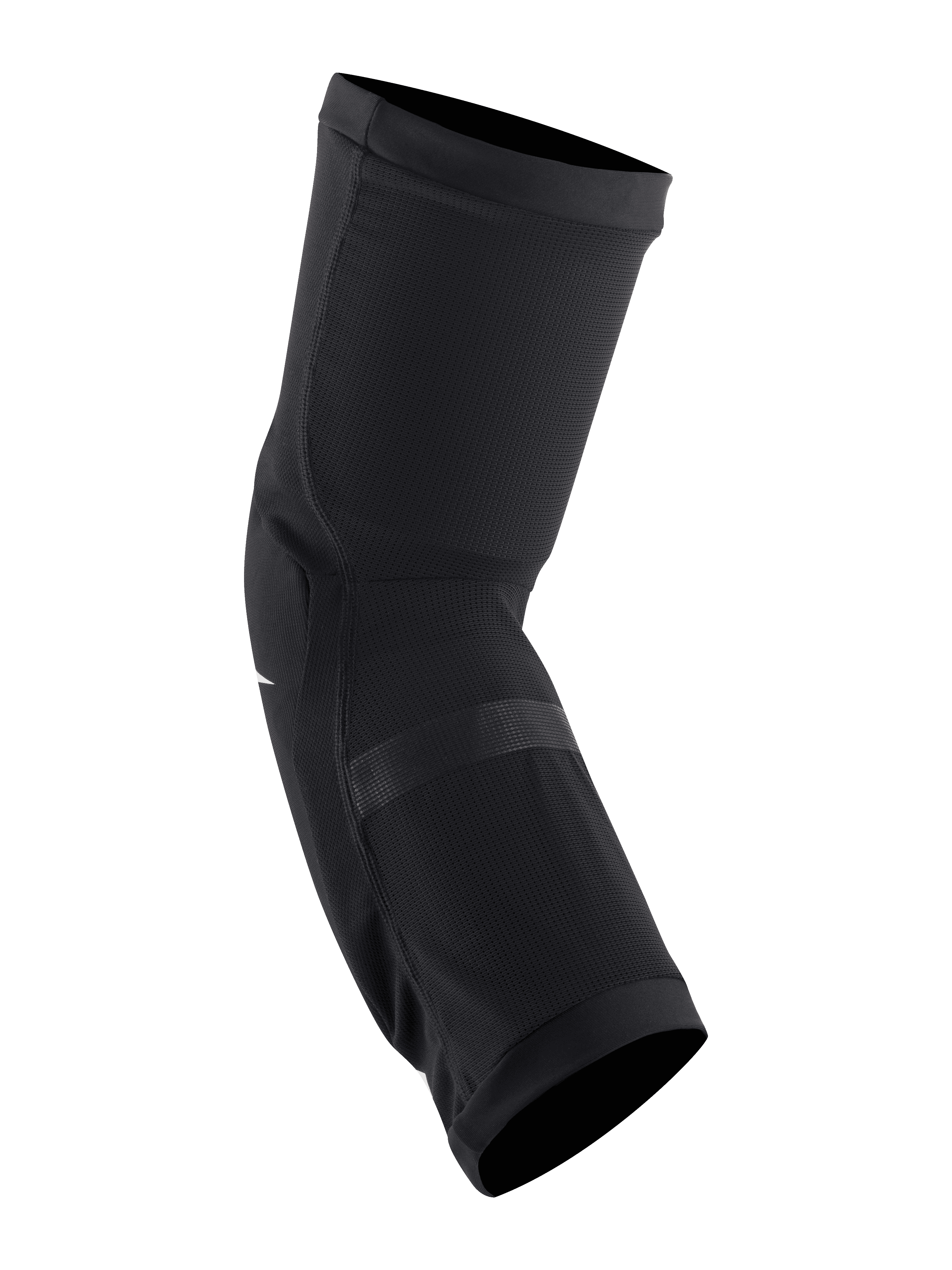Joelheiras Alpinestars Paragon Plus, pretas e brancas, proteção de joelho slip-on para BTT, construção em malha elástica respirável, ajuste contornado com punhos elásticos para ciclismo fora de estrada