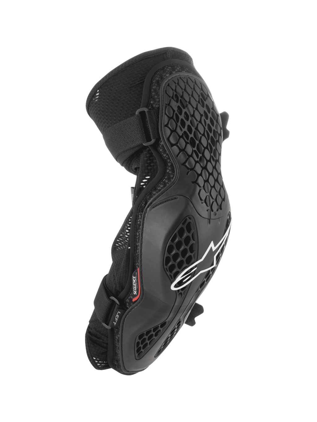 Alpinestars Bionic Pro Elbow Protectors, cotoveleiras para BTT, pretas com logótipo branco, estrutura em grelha de favo de mel, chassi em malha respirável, correias duplas ajustáveis, design ergonómico para off-road e BTT