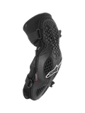 Alpinestars Bionic Pro Elbow Protectors, cotoveleiras para BTT, pretas com logótipo branco, estrutura em grelha de favo de mel, chassi em malha respirável, correias duplas ajustáveis, design ergonómico para off-road e BTT