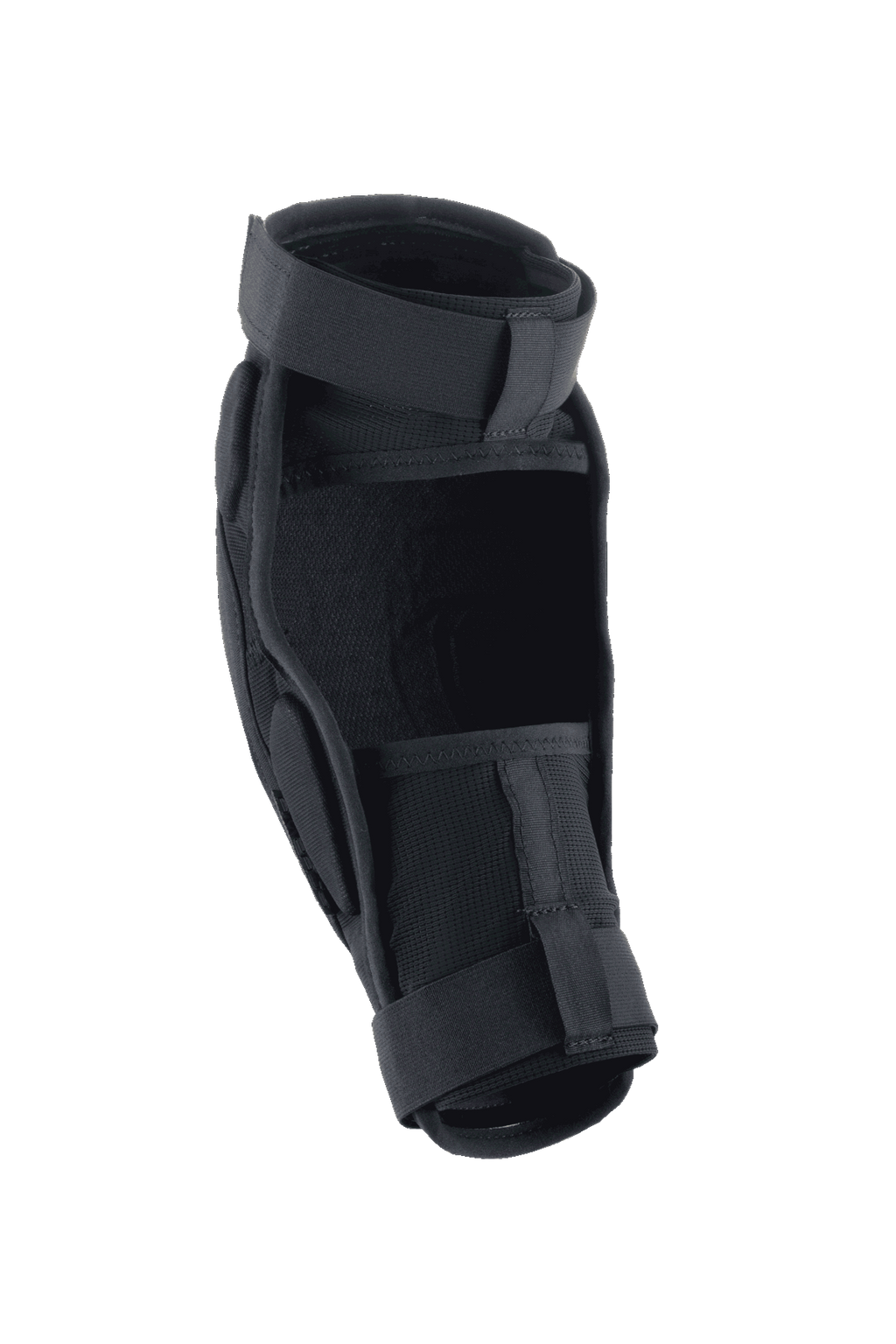 Alpinestars A-Impact Plasma Pro Elbow Protector, preto, vista traseira destacando o sistema de fecho com duas tiras e painéis de malha respirável, design ergonómico para proteção de mountain bike