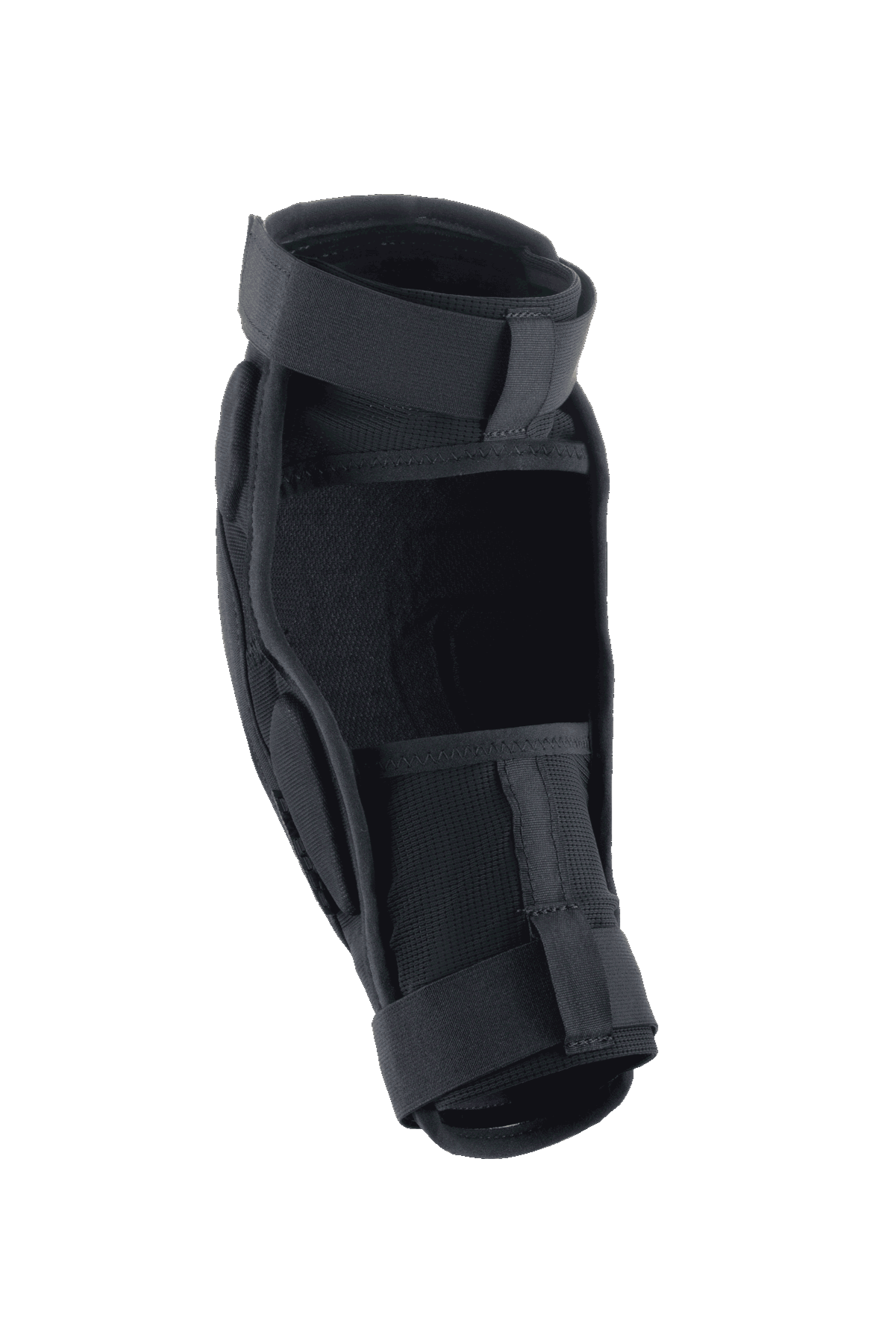 Alpinestars A-Impact Plasma Pro Elbow Protector, preto, vista traseira destacando o sistema de fecho com duas tiras e painéis de malha respirável, design ergonómico para proteção de mountain bike