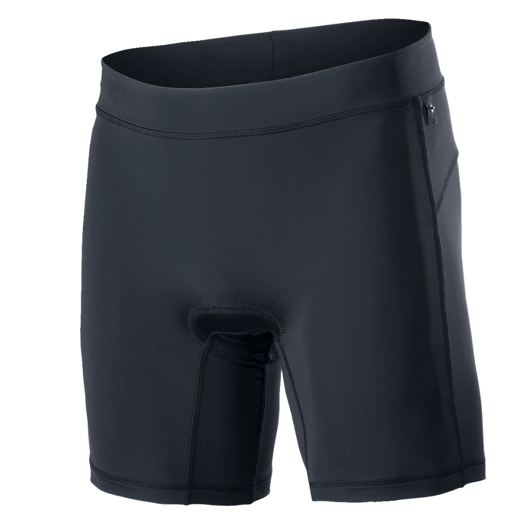 Alpinestars Drop Inner Shorts, calções interiores de BTT pretos com forro acolchoado integrado, cintura elástica larga, ajuste de compressão ergonómico e tecido elástico respirável de secagem rápida para trail e Enduro