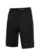 Calções Alpinestars A-Dura Ride pretos para MTB, com fecho de catraca e tecido elástico em 4 direções resistente.