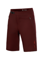 Calções Alpinestars A-Dura Ride Liner Bordeaux, equipamento de MTB elástico com fecho de catraca e bolsos laterais.