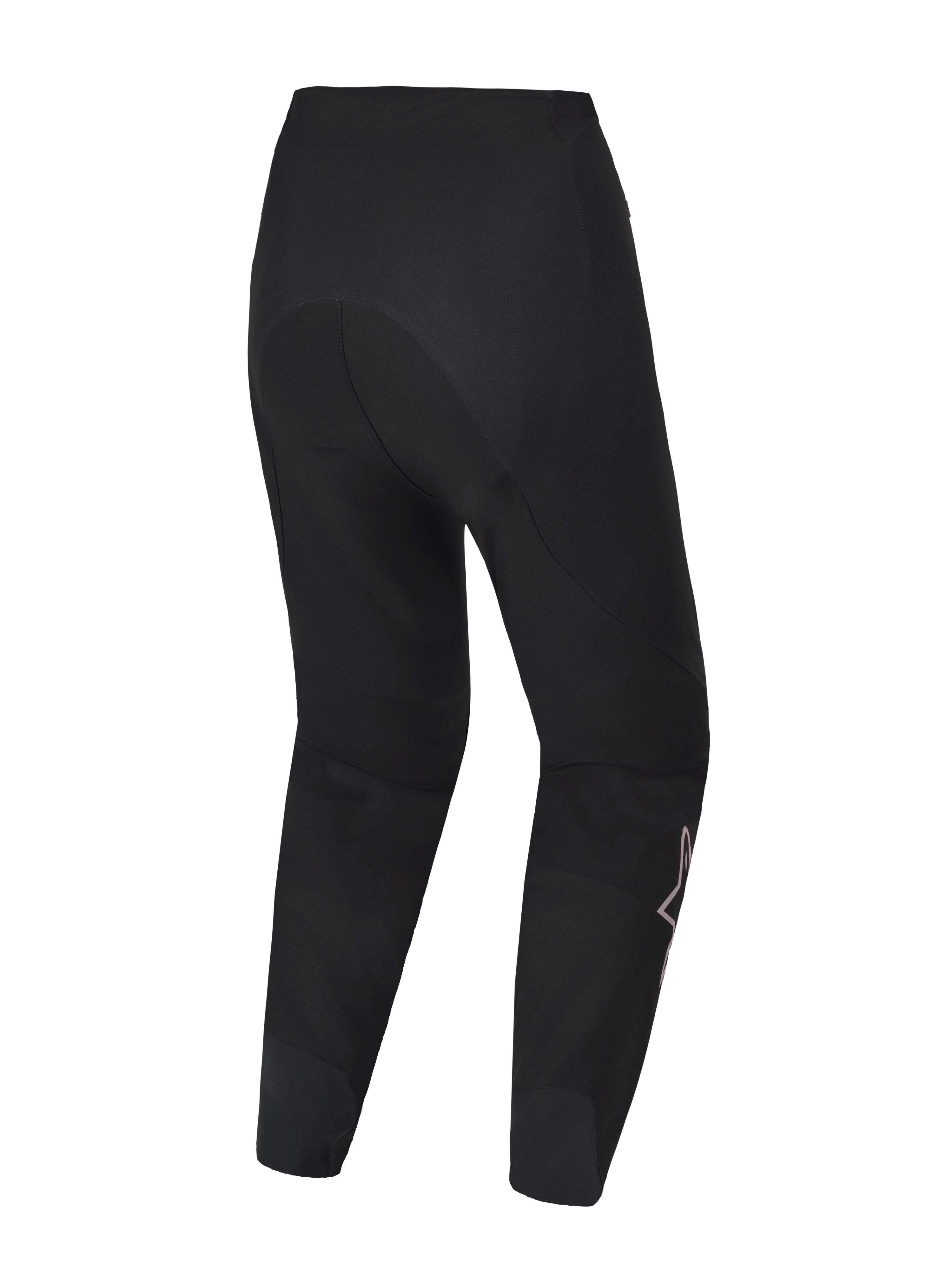 Calças BTT A-Supra Elite pretas, vista traseira, com tecido elástico em 4 direções e design ergonómico de performance.