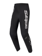 Calças A-Supra Elite, equipamento de BTT preto com logótipo Astars cinzento e tecido elástico de performance durável.