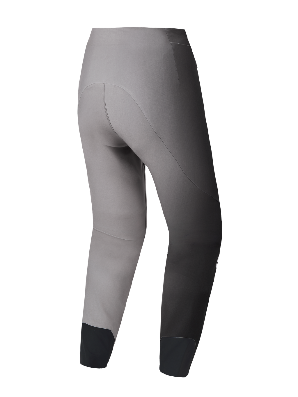 Calças de BTT Alpinestars A-Supra Elite em cinzento degradê, vista traseira com corte de performance e tecido elástico.