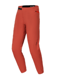 Alpinestars A-Dura Elite Pants, calças de BTT, laranja escuro, com tecido Cordura elástico em 4 direções, fecho frontal de catraca na cintura, bolso lateral com fecho e punhos elásticos