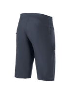 Calções Alpinestars A-Aria, calções de BTT, pretos, vista traseira de três quartos, ajuste de performance ergonómico, tecido técnico com elasticidade em 4 direções, marca lateral discreta, vestuário de ciclismo BTT