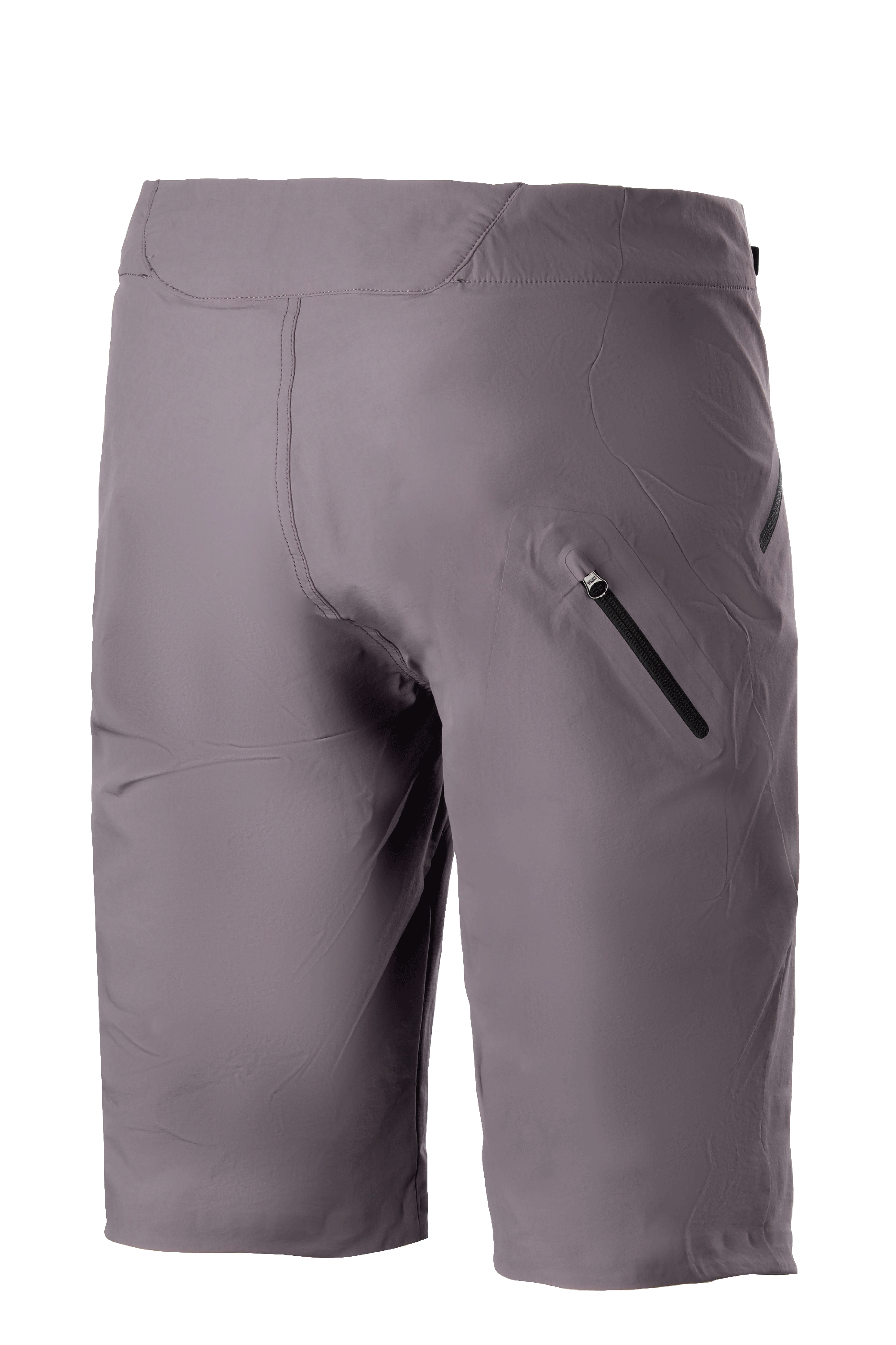 Calções Alpinestars Drop Algorithm, calções de BTT, Sparrow Gray, vista traseira destacando o bolso da perna colado com fecho de correr e a construção em tecido elástico durável para ciclismo de montanha fora de estrada