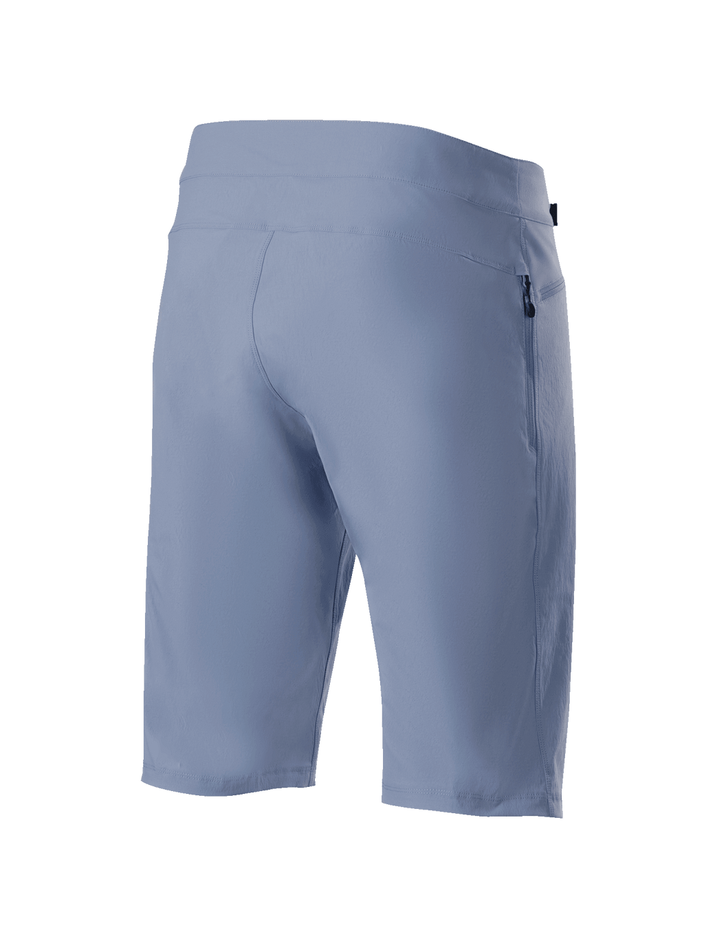 Calções Alpinestars A-Dura, Azul Infinity, calções de ciclismo MTB, vista traseira com bolso com fecho e tecido técnico elástico, vestuário durável para todo-o-terreno