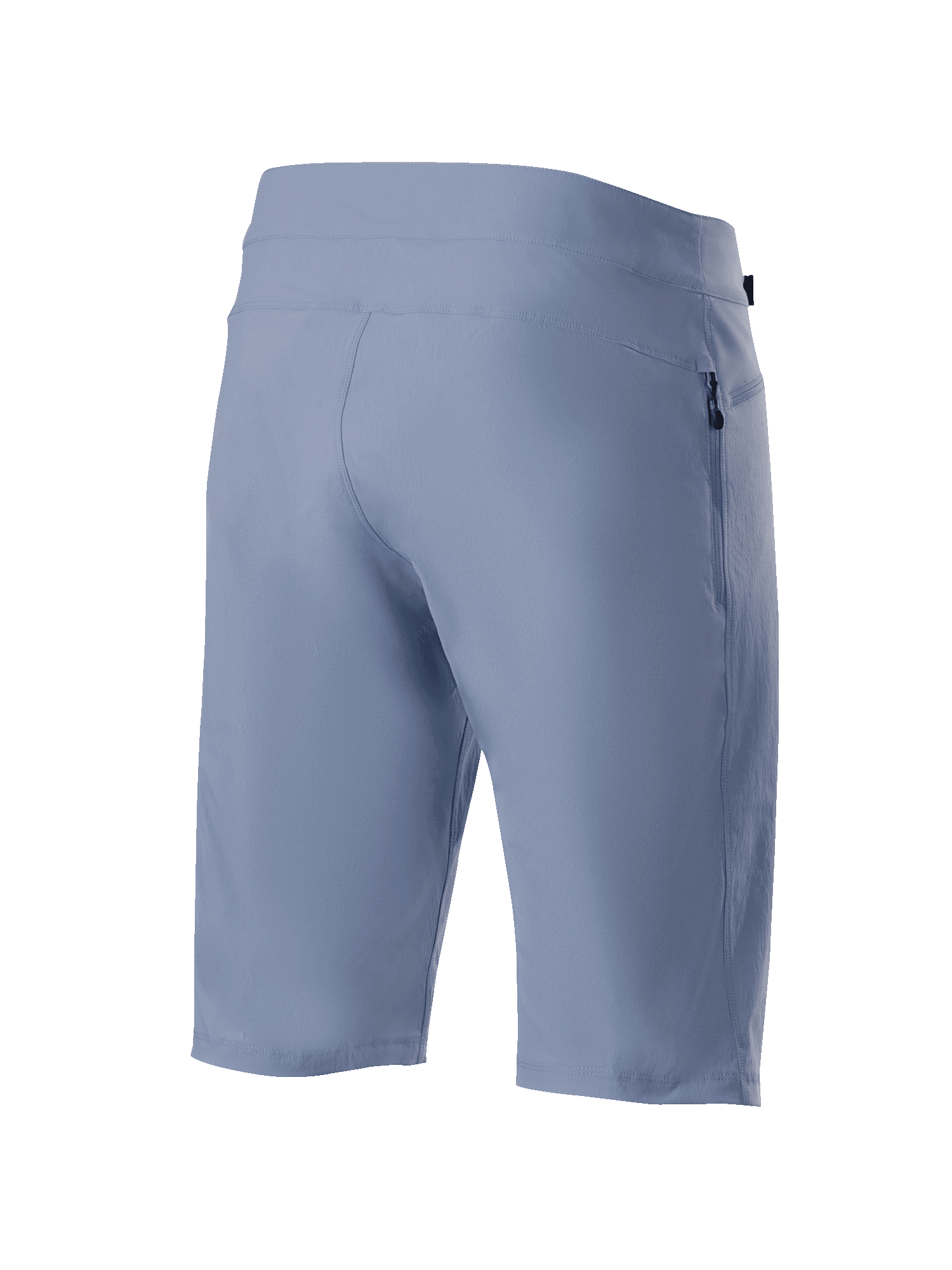 Calções Alpinestars A-Dura, Azul Infinity, calções de ciclismo MTB, vista traseira com bolso com fecho e tecido técnico elástico, vestuário durável para todo-o-terreno
