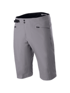 Alpinestars A-Dura Shorts, calções de BTT, cinza escuro, design com comprimento pelo joelho com fecho de cintura de pressão duplo e ajuste lateral, bolsos com fecho de correr, tecido técnico com elasticidade bidirecional para ciclismo de montanha