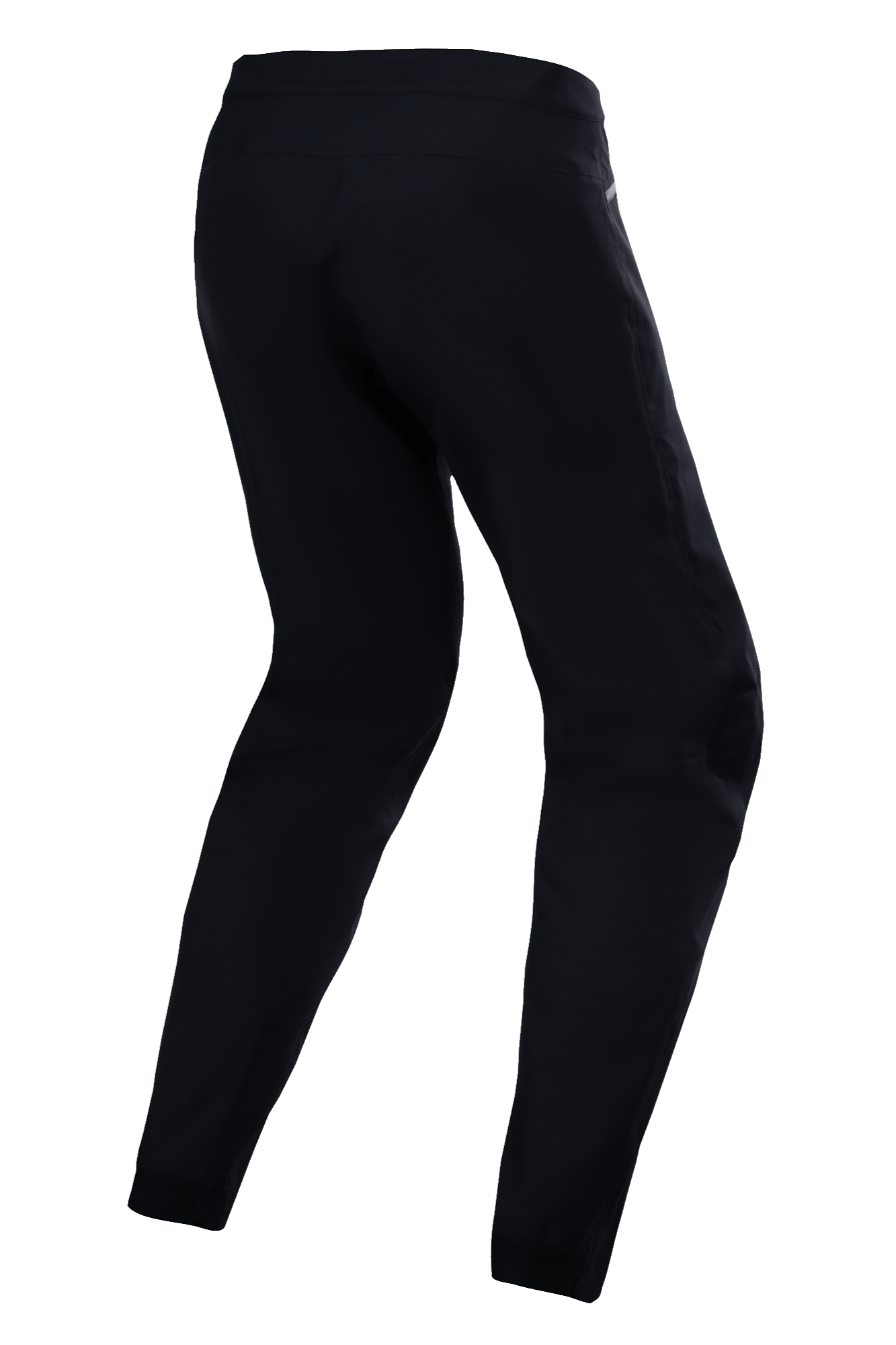 Alpinestars Stella A-Dura Waterproof Pant Feminina, calças de ciclismo BTT, pretas, vista traseira de três quartos, com membrana impermeável de 3 camadas e tecido elástico em 4 direções para trilhos