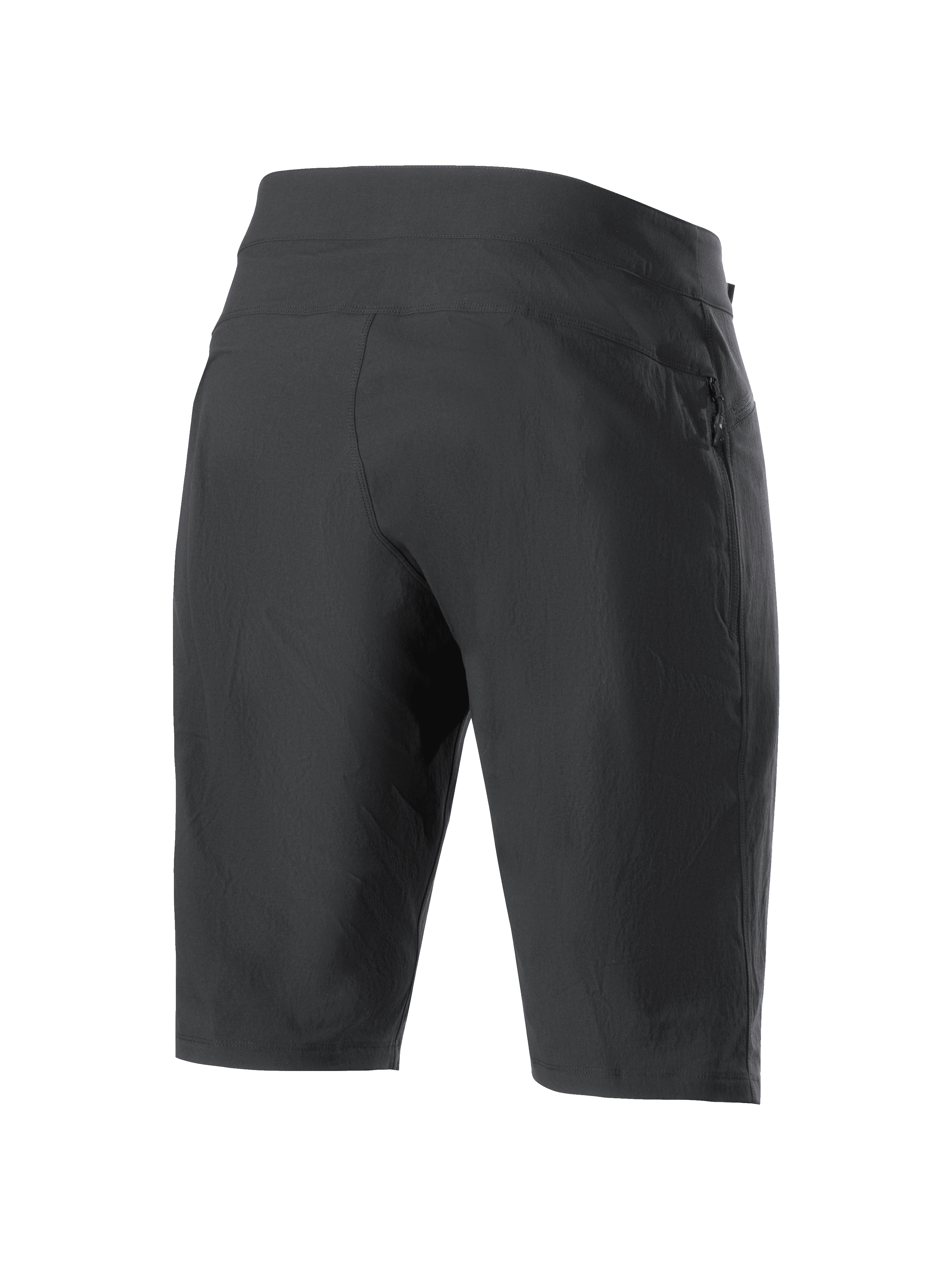 Alpinestars Women Stella A-Dura Liner Shorts, Black, rear view, durable mountain bike shorts featuring a zippered side pocket and 2-way stretch fabric for mobility